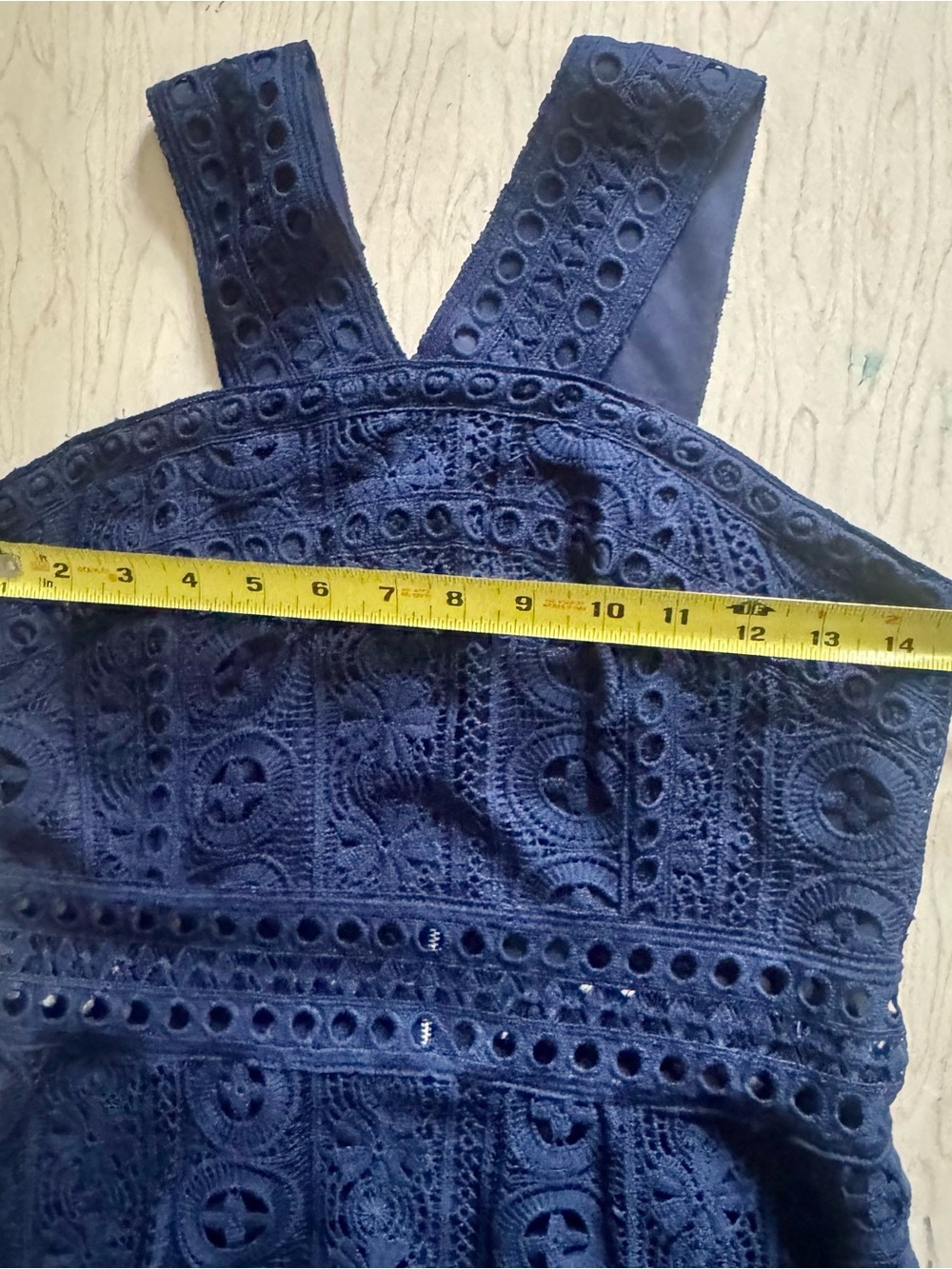 Lulus Cocktail Ready Navy Blue Crochet Lace Midi Dress size medium - Picture 12 of 14
